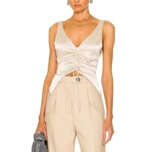 Nanushka 'Klara' Cream Triacetate Top Size S